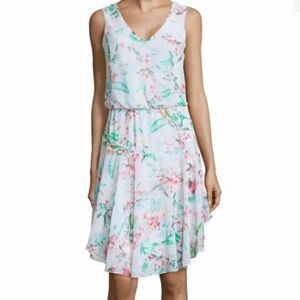 Bisou Bisou by Michele Bohbot Floral Pastel Dress sz 16 NWOT's